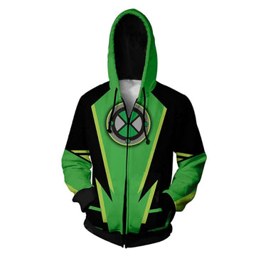 Anime Ben 10 Cosplay Sudadera con Capucha y Cremallera para Adultos Unisex